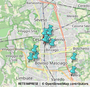 Mappa Via Giuseppe Parini, 20031 Cesano Maderno MB, Italia (1.33182)