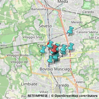 Mappa Via Giuseppe Parini, 20031 Cesano Maderno MB, Italia (0.97625)
