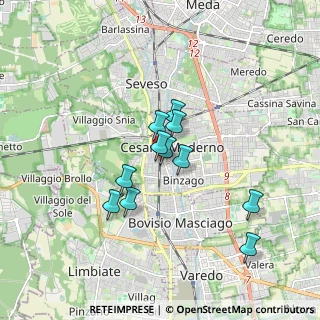 Mappa Via Giuseppe Parini, 20031 Cesano Maderno MB, Italia (1.33182)