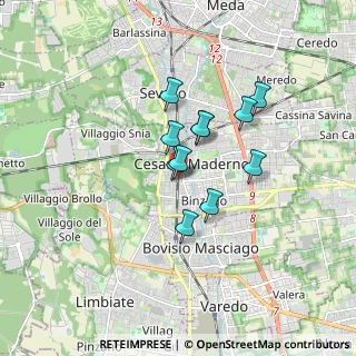 Mappa Via Giuseppe Parini, 20031 Cesano Maderno MB, Italia (1.17909)