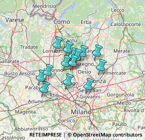 Mappa Via Giuseppe Parini, 20031 Cesano Maderno MB, Italia (8.53786)