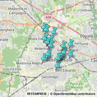 Mappa Via Misurina, 21052 Busto Arsizio VA, Italia (1.22421)