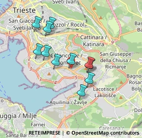 Mappa Via dei Gravisi, 34148 Trieste TS, Italia (1.53909)