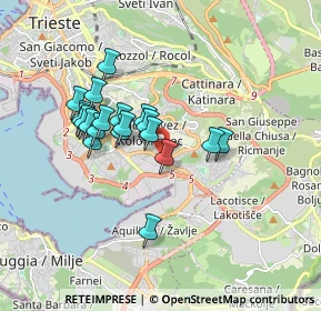 Mappa Via dei Gravisi, 34148 Trieste TS, Italia (1.4745)