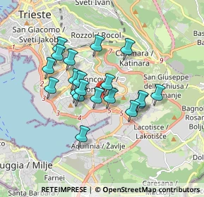 Mappa Via dei Gravisi, 34148 Trieste TS, Italia (1.417)