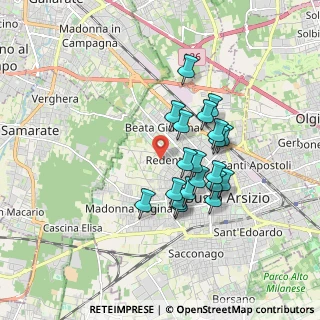 Mappa Via T. Rodari, 21052 Busto Arsizio VA, Italia (1.443)