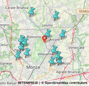 Mappa Via Molino Sesto Giovane, 20852 Villasanta MB, Italia (3.90923)