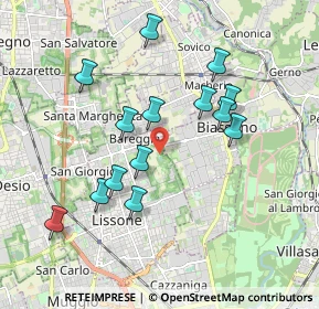 Mappa Via Vittorio Bottego, 20831 Lissone MB, Italia (1.76286)
