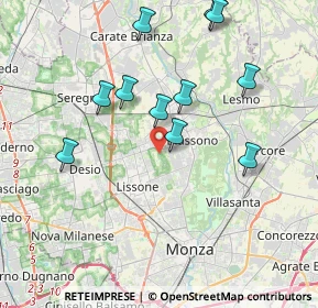 Mappa Via Vittorio Bottego, 20831 Lissone MB, Italia (3.86636)