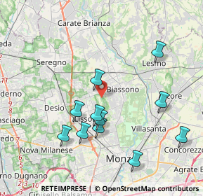 Mappa Via Vittorio Bottego, 20831 Lissone MB, Italia (3.90636)