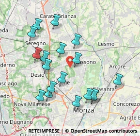 Mappa Via Vittorio Bottego, 20831 Lissone MB, Italia (3.86056)