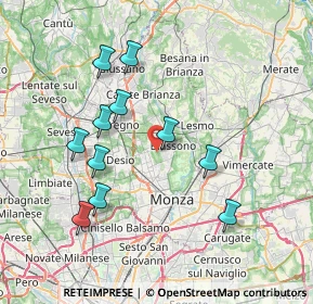 Mappa Via Vittorio Bottego, 20831 Lissone MB, Italia (7.28364)