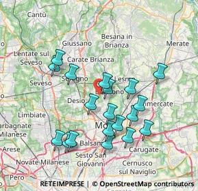 Mappa Via Vittorio Bottego, 20831 Lissone MB, Italia (7.00211)