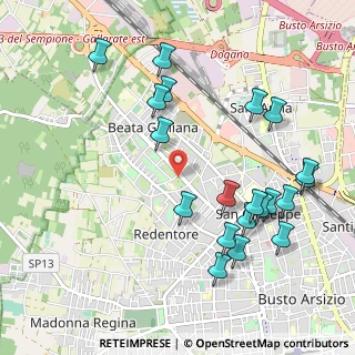 Mappa Via di Vittorio Giuseppe, 21052 Busto Arsizio VA, Italia (1.125)