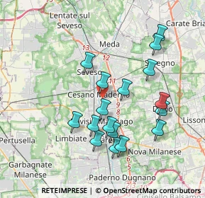 Mappa Via Giovan Battista Perego, 20031 Cesano Maderno MB, Italia (3.55176)