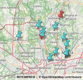 Mappa Via Giovan Battista Perego, 20031 Cesano Maderno MB, Italia (7.53769)