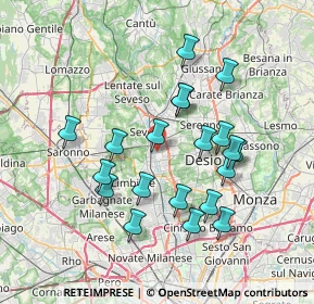 Mappa Via Giovan Battista Perego, 20031 Cesano Maderno MB, Italia (6.833)