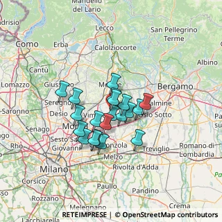 Mappa Strada per Sulbiate, 20882 Bellusco MB, Italia (9.3345)