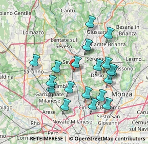 Mappa Via Giacomo Matteotti, 20031 Cesano Maderno MB, Italia (6.875)