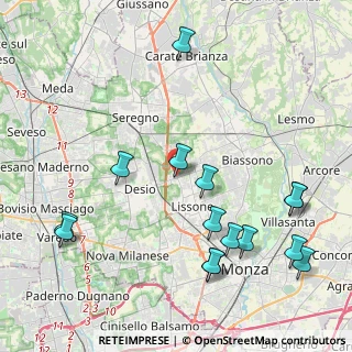 Mappa Via per Seregno, 20832 Desio MB, Italia (4.96333)