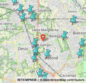 Mappa Via per Seregno, 20832 Desio MB, Italia (2.654)