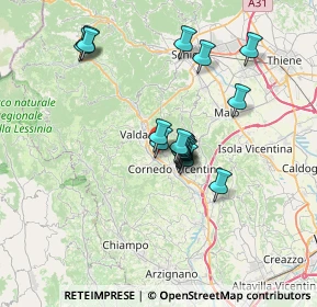 Mappa Via Ugo Foscolo, 36073 Cornedo Vicentino VI, Italia (5.74941)