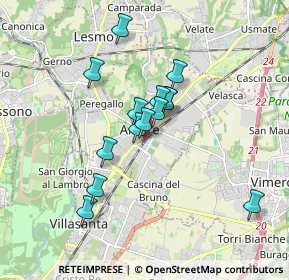 Mappa Piazza Martiri della Libertà, 20862 Arcore MB, Italia (1.39286)