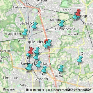 Mappa Via Cervino, 20811 Cesano Maderno MB, Italia (2.31944)