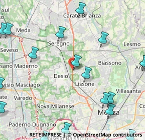 Mappa Via Nuova Valassina, 20033 Desio MB, Italia (6.5515)
