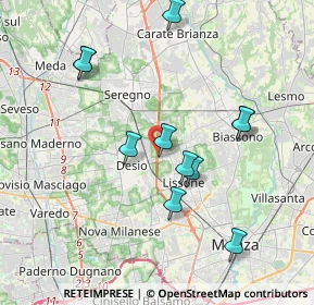 Mappa Via Nuova Valassina, 20033 Desio MB, Italia (3.69455)