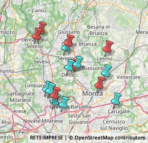 Mappa Via Nuova Valassina, 20033 Desio MB, Italia (6.96333)