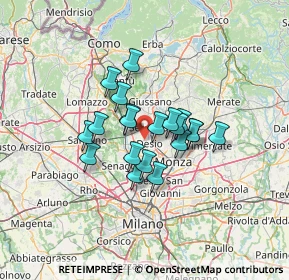 Mappa Via per Cesano Maderno, 20033 Desio MB, Italia (9.1105)
