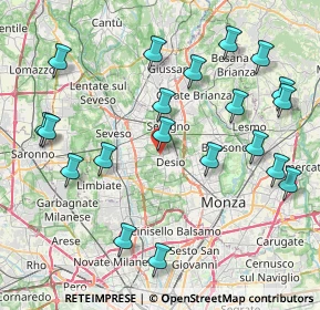 Mappa Via per Cesano Maderno, 20033 Desio MB, Italia (9.2225)