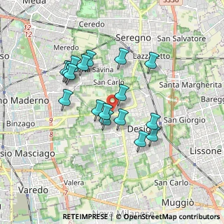 Mappa Via per Cesano Maderno, 20033 Desio MB, Italia (1.54176)