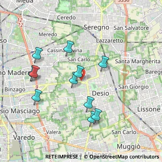 Mappa Via per Cesano Maderno, 20033 Desio MB, Italia (1.88273)