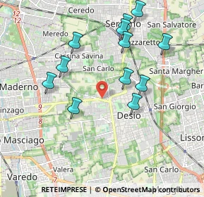 Mappa Via per Cesano Maderno, 20033 Desio MB, Italia (1.95083)
