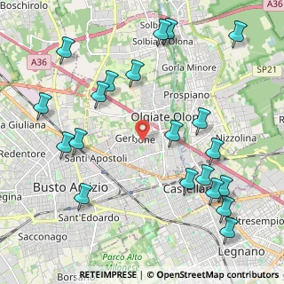 Mappa Via dei Gladioli, 21057 Olgiate Olona VA, Italia (2.555)