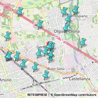 Mappa Via dei Gladioli, 21057 Olgiate Olona VA, Italia (1.1855)