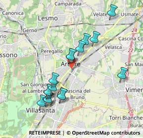 Mappa Via G. Colombo, 20862 Arcore MB, Italia (1.8575)