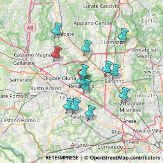Mappa Via Aldo Moro, 20027 Rescaldina MI, Italia (6.39077)