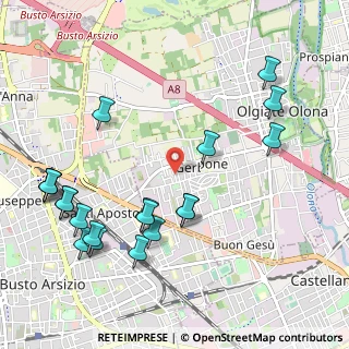 Mappa Via Carlo Porta, 21057 Olgiate Olona VA, Italia (1.2255)