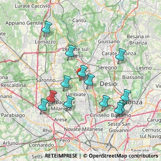 Mappa Via Don Orione, 20811 Cesano Maderno MB, Italia (7.72154)