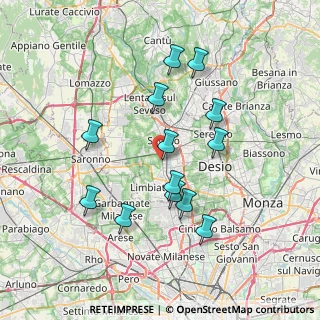 Mappa Via Don Orione, 20811 Cesano Maderno MB, Italia (6.89846)