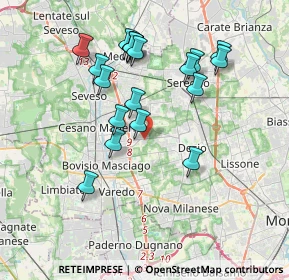 Mappa Via Alessandro Manzoni, 20031 Cesano Maderno MB, Italia (3.58526)