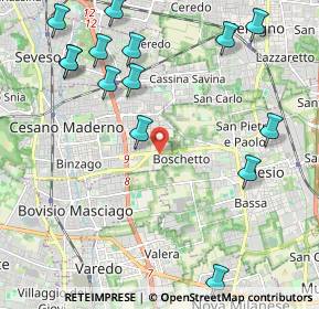 Mappa Via Alessandro Manzoni, 20031 Cesano Maderno MB, Italia (2.61143)