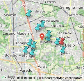 Mappa Via Alessandro Manzoni, 20031 Cesano Maderno MB, Italia (1.45833)