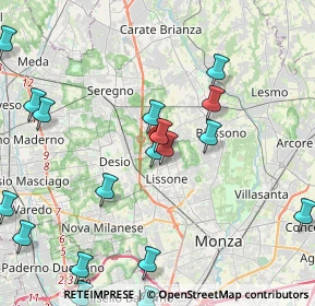 Mappa Via A. Ponchielli, 20035 Lissone MB, Italia (5.5335)