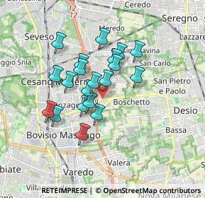 Mappa Via Alessandro Manzoni, 20813 Cesano Maderno MB (1.3685)