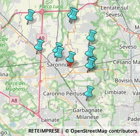 Mappa Via Vecchia per Saronno, 20033 Solaro MI, Italia (3.15583)