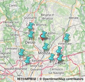 Mappa Via dei Gelsi, 20853 Biassono MB, Italia (7.33545)